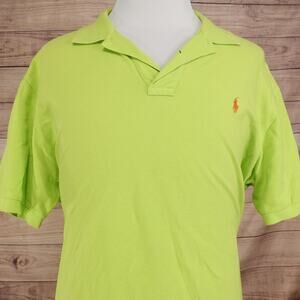 Polo Ralph Lauren Polo Shirt Mens 2XL Green Mesh Cotton Knit Casual